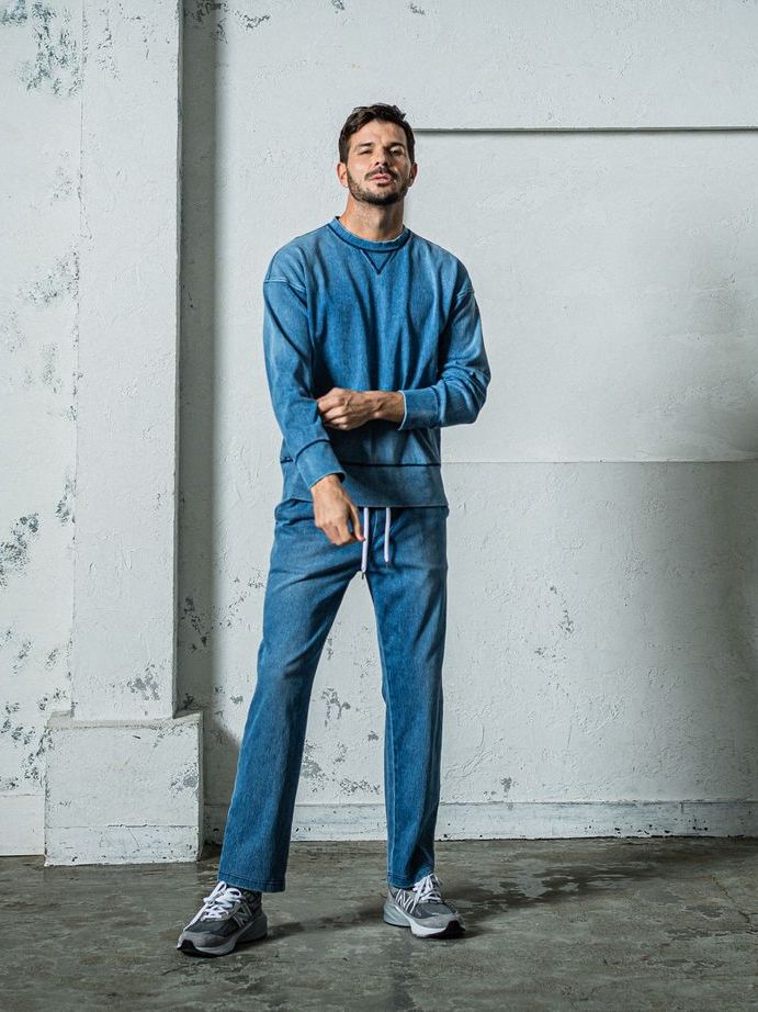 《予約11月17日19時締め》  DENIM JERSEY loose trainer / トレーナー / ライトインディゴ