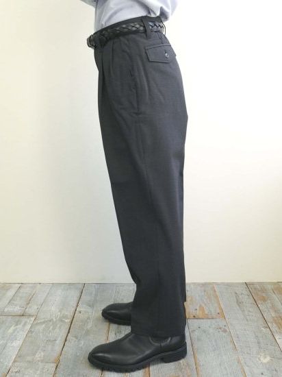 TC オフィサーパンツ 2タックチャコールグレーmade in Japan 【BROOKYM OVERALL】