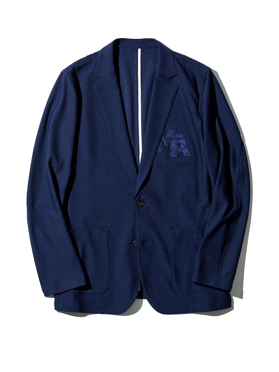 (予約品2023年10月19日18時締め) muta  Stretch Seersucker Tailored JKT / テーラードジャケット / ネイビー 【Acanthus×muta】