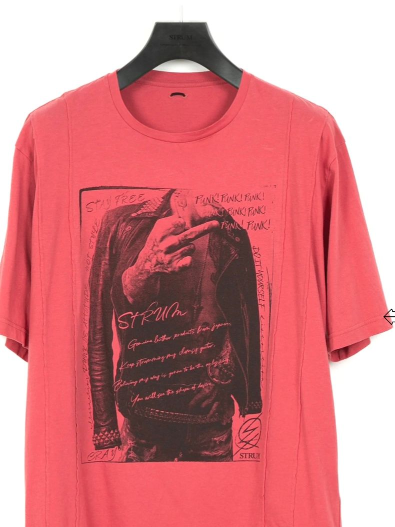 コラボ30/- ナチュラルソフト天竺『 FxxK THE WORLD』ワイド Tシャツ（オーバーサイズ） - RED