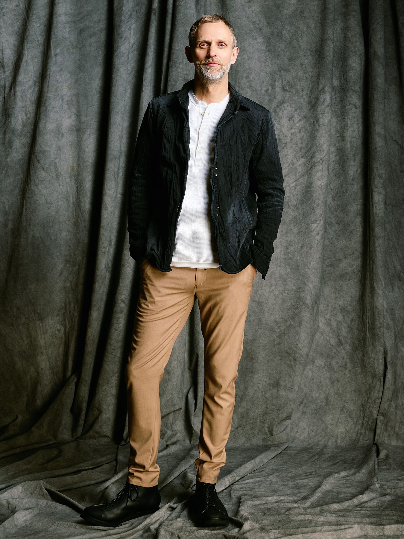 【予約品 4月19日(日) 18時締切】2-hook denim shirt / 2フック デニムシャツ / ブラックユーズド