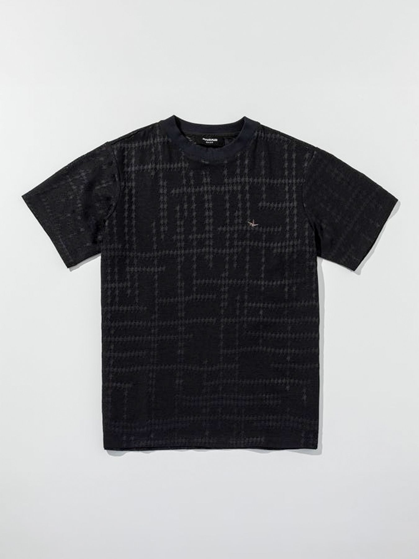 RANDOM HOUNDSTOOTH JACQUARD T-SHIRT / ブラック【1PIU1UGUALE3 RELAX 】
