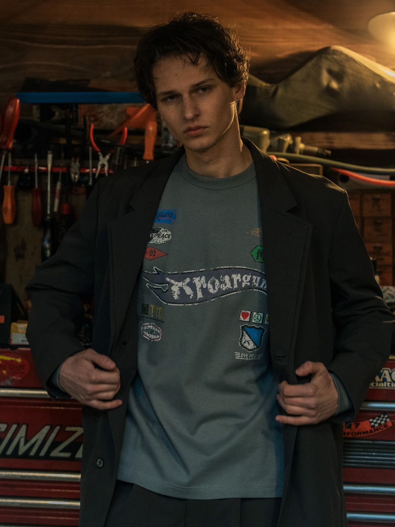 【予約品 3月9日(月) 18:00 締切】STRETCH COAT CRY / クリスタルクロスガン ストレッチ ロングコート / ブラック