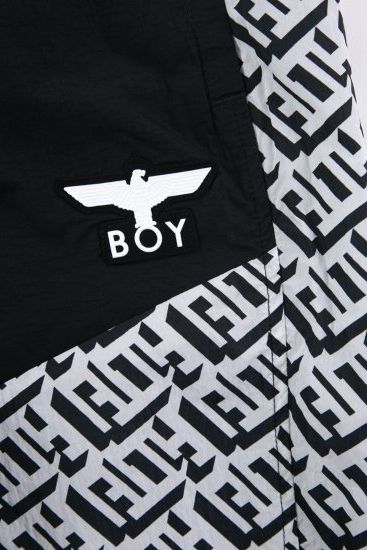 GEOMETRIC NYLON TRUCK PANTS トラックパンツ / BLACK 【BOY LONDON】