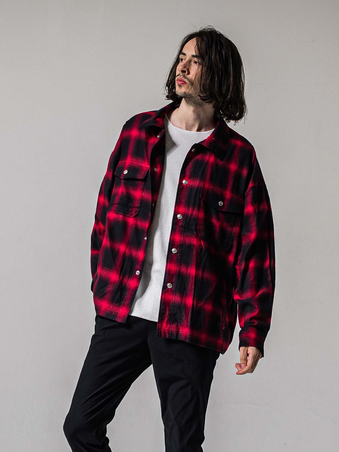 【予約品 11月16日(日) 締切】50s CHECK JK / オンブレチェック シャツジャケット / レッド