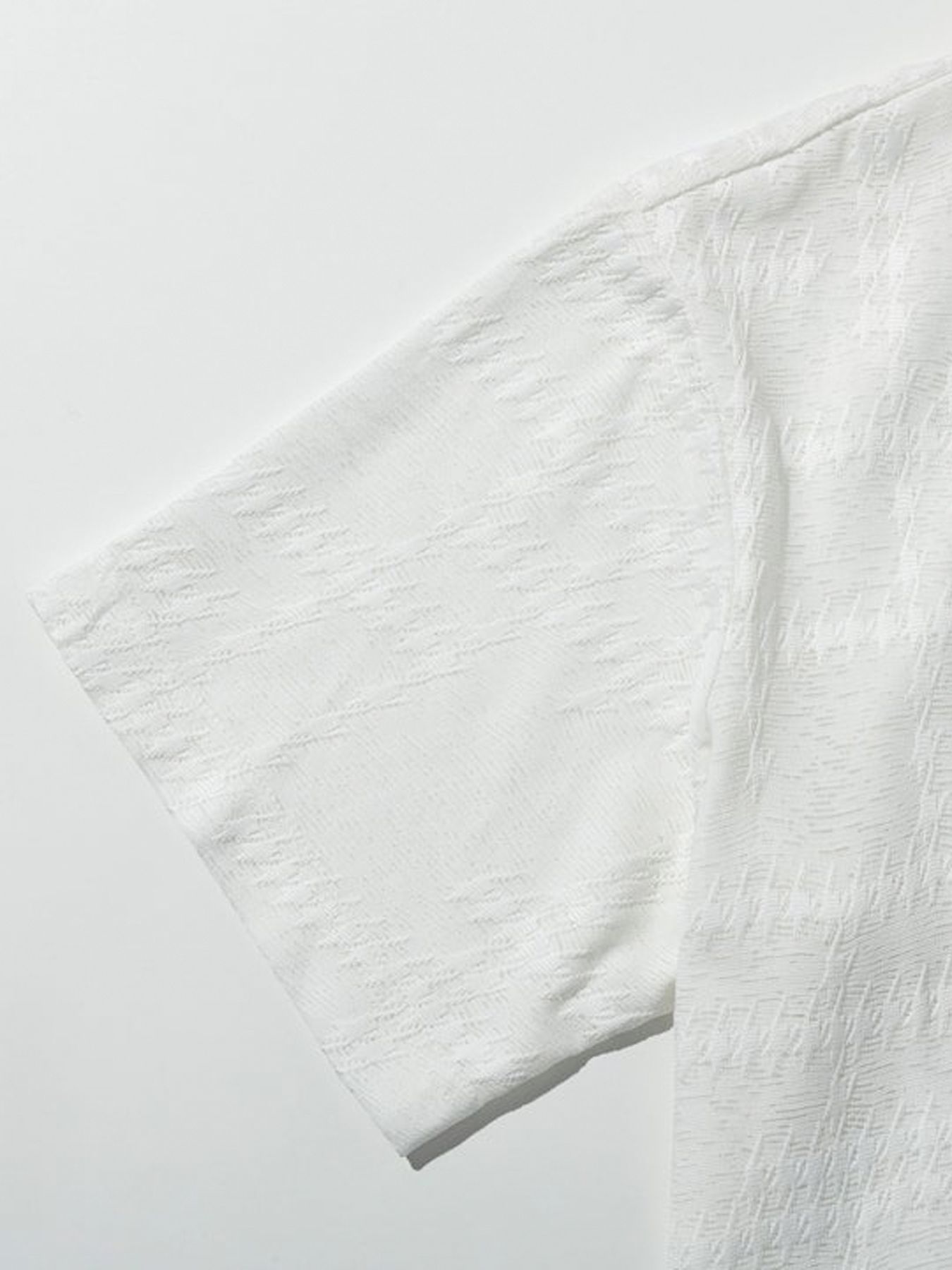 RANDOM HOUNDSTOOTH JACQUARD T-SHIRT / ホワイト【1PIU1UGUALE3 RELAX 】
