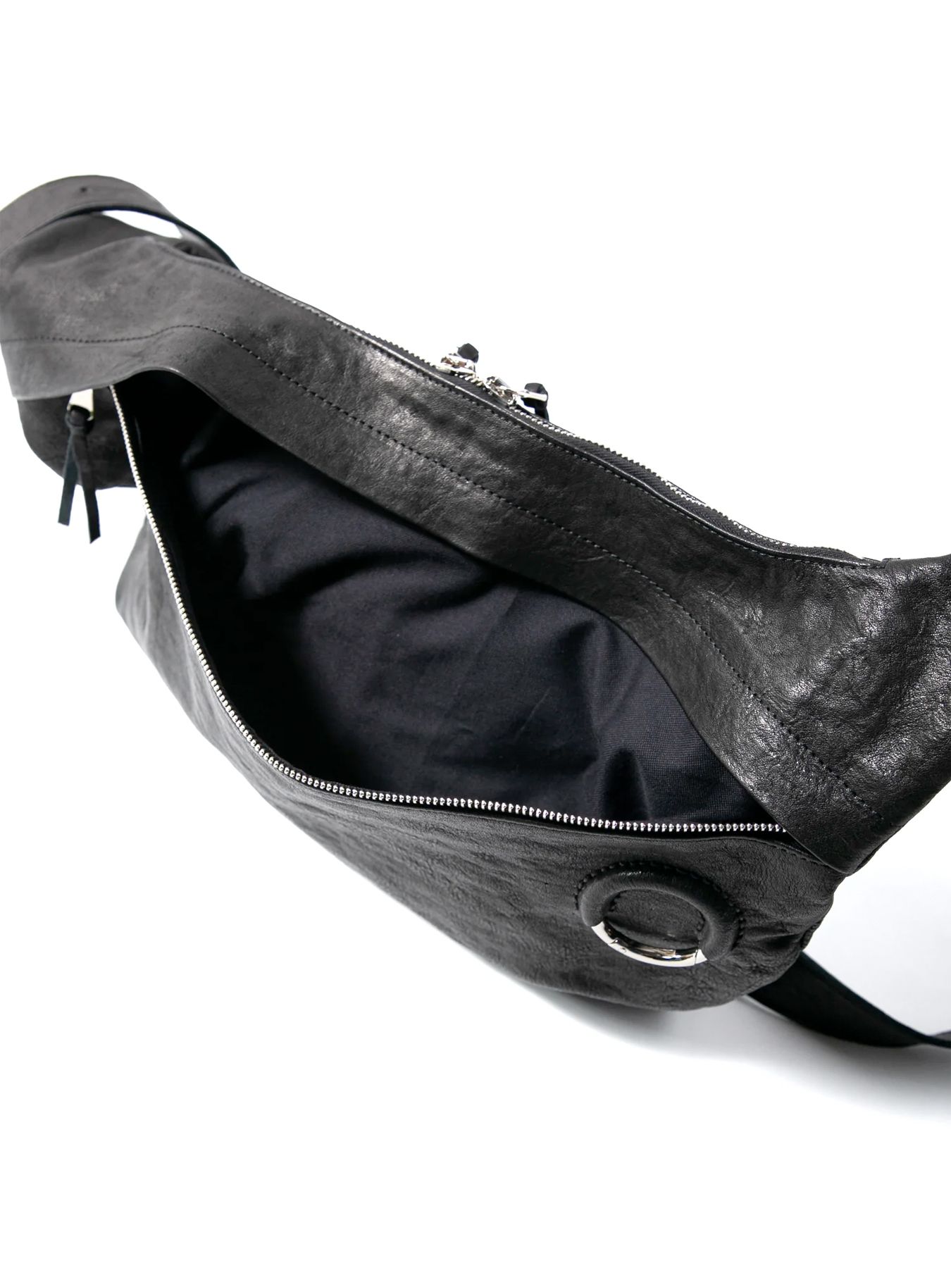 【予約品 4月6日(月) 締切】Pit Vegetable Full Tanned Shrunken Horsehide Banana Bag / フルタンニン ピット鞣し シュリンク ホース ハイド バナナ バッグ / SHAFTER / ブラック