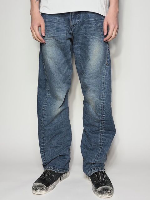 12.5ozオーガニックコットン ストレッチデニム 3D ワイドストレート ジーンズ / Wide Straight Jeans / RAD CLUB（ラッドクラブ） / インディゴ