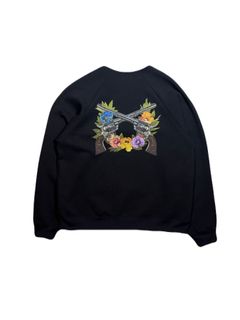 【予約品 3月9日(月) 18:00 締切】FLOWER PRINT SWEAT / フラワープリント スウェット / ブラック