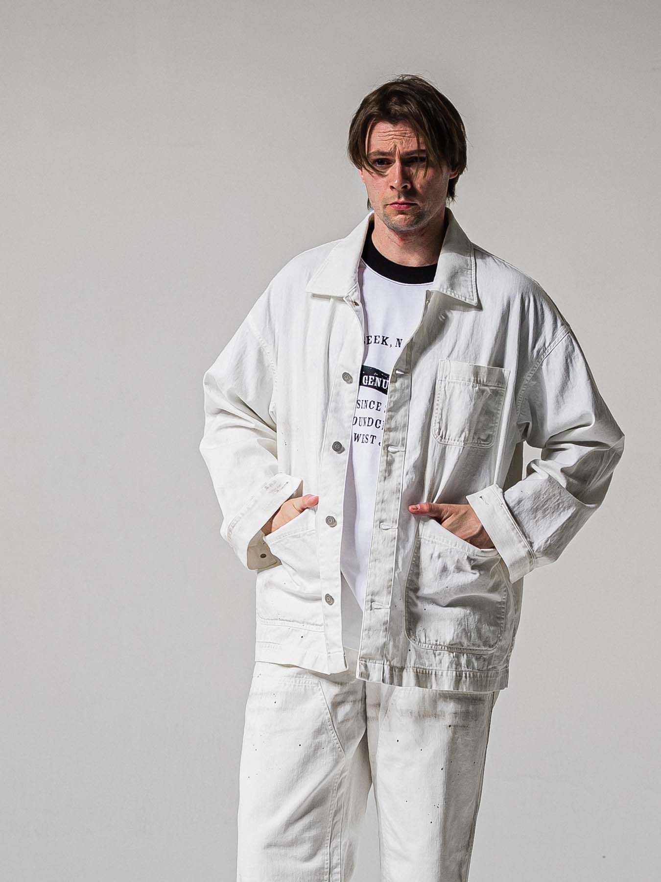 【予約品 11月16日(日) 締切】RC COVER ALL / ライトデニムカーバーオールジャケット / ホワイトユーズド