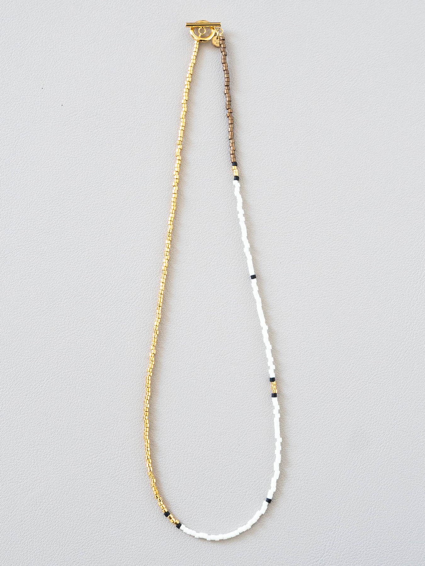 《予約品》 BEADS NECKLACE / ネックレス / ホワイト・ゴールド 【Iroquois.SENTI】