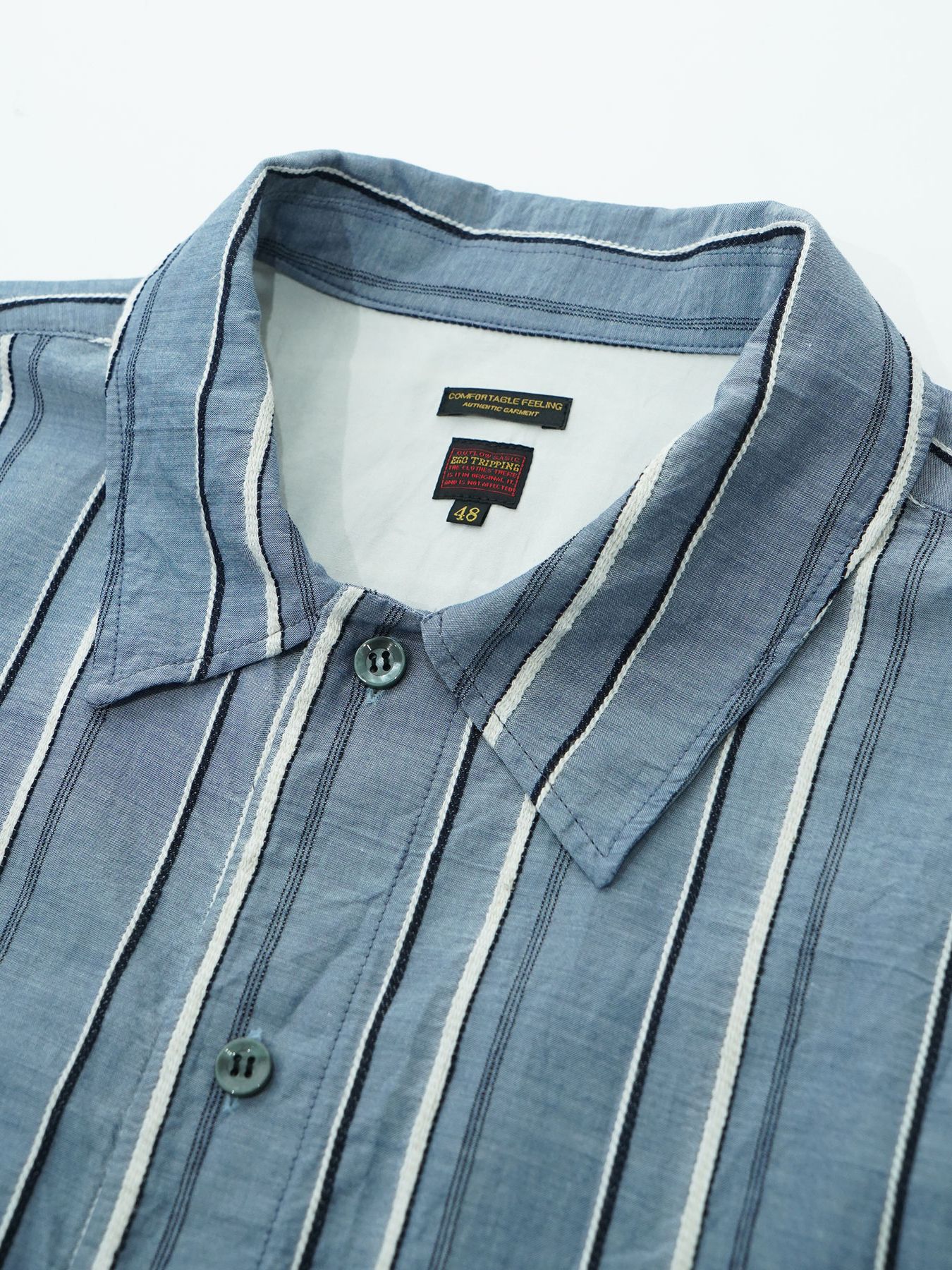 【予約品 2月1日(日) 締切】BORDERPULLOVER / オーバーサイズ プルオーバーシャツ / サックス