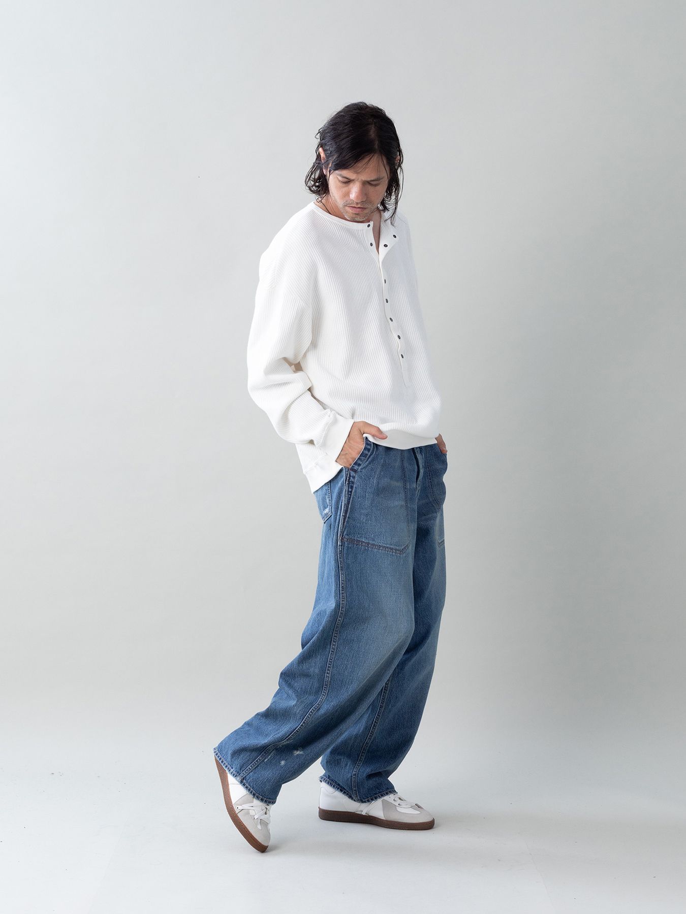 【予約品 5月27日(水) 締切】Deepfront / レールニット カットソー / ホワイト