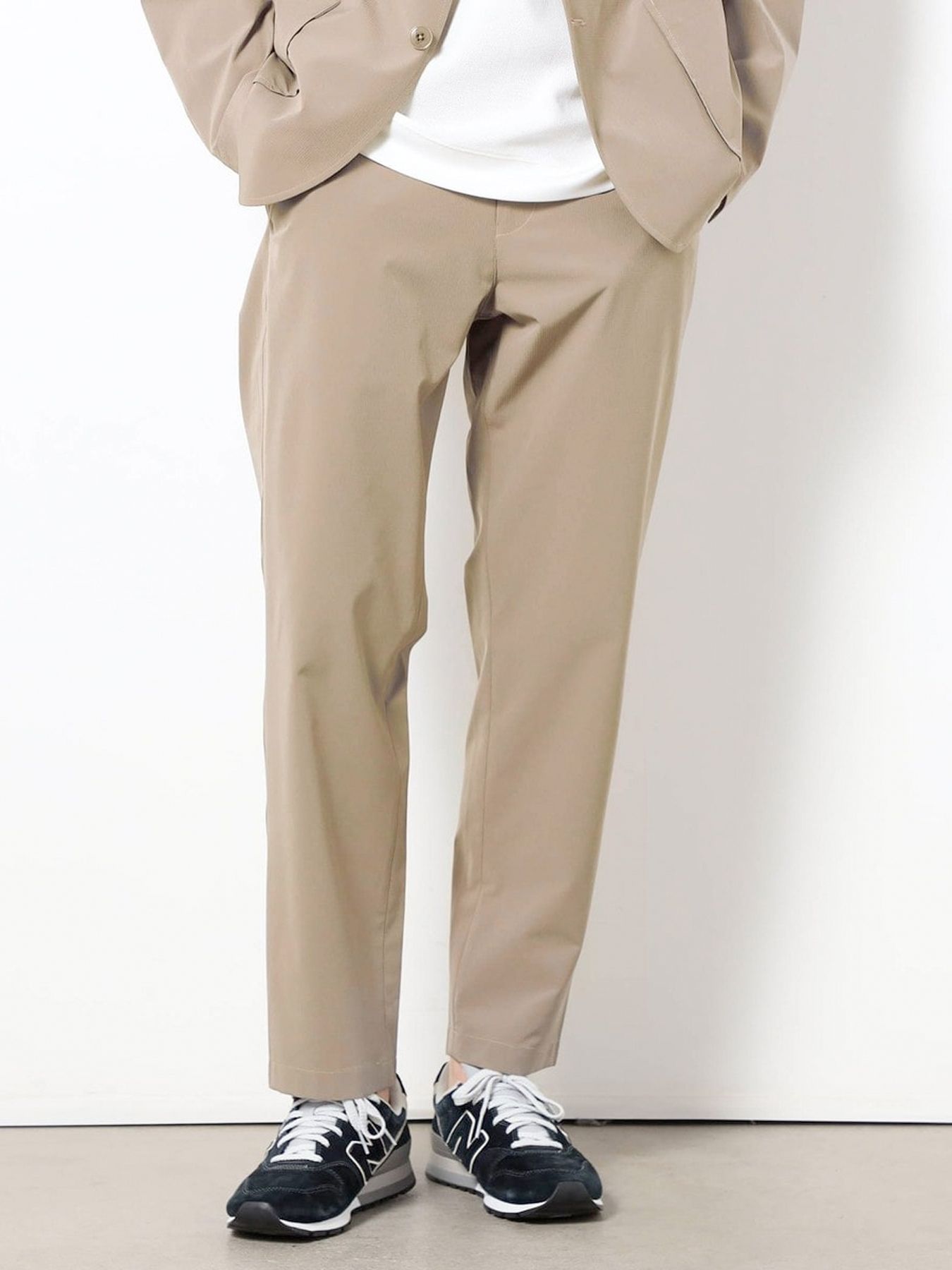 ナイロンリップストレッチイージーパンツ / ベージュ【Grand PARK NICOLE】