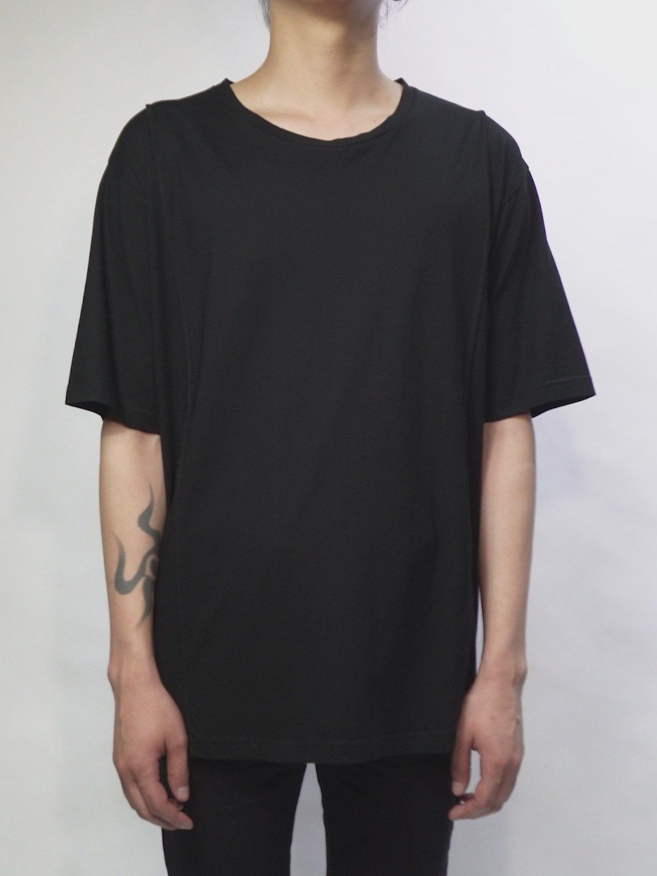 接触冷感 ガス強撚天竺 H/S T シャツ / H/S T-Shirts / ブラック 【STRUM】