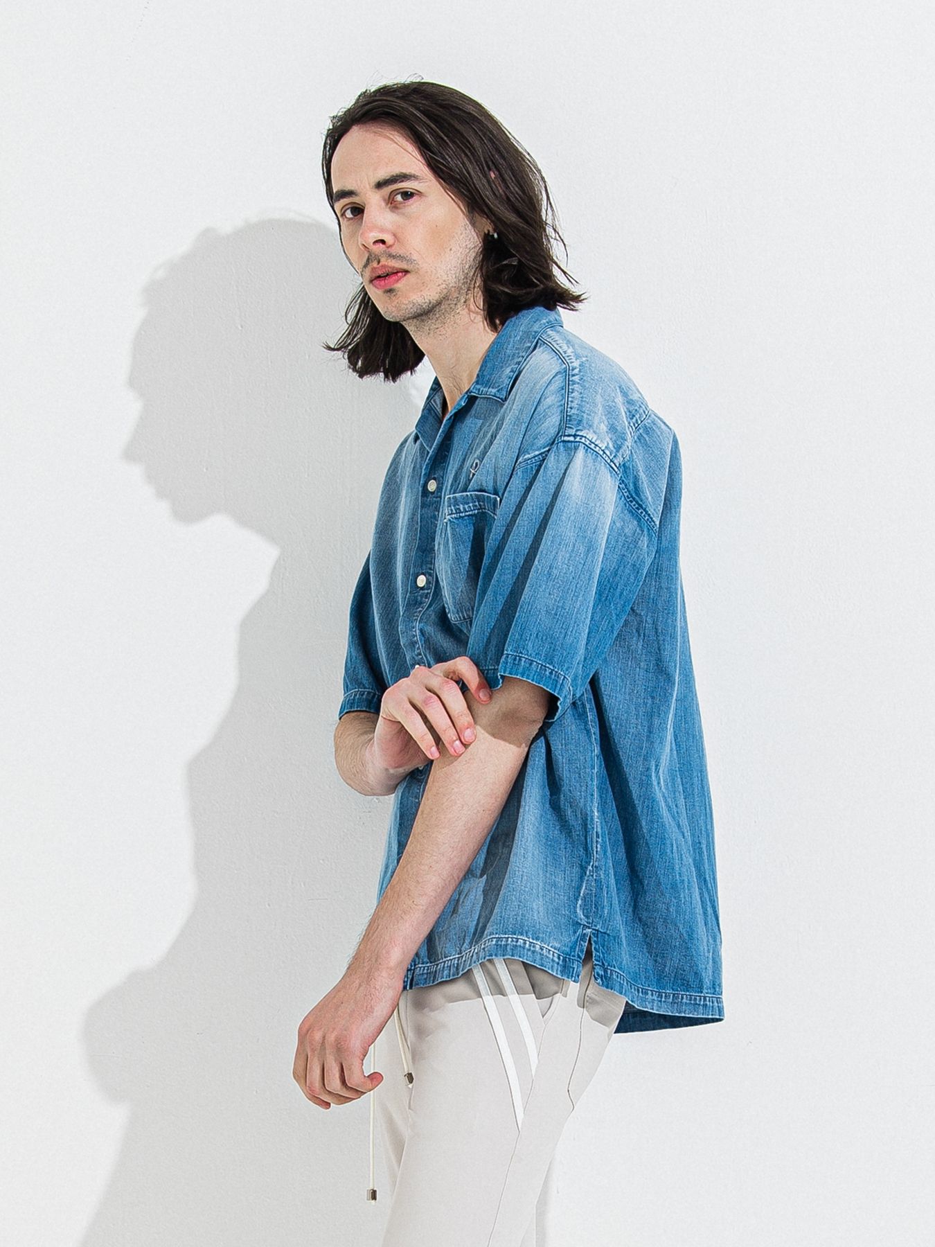 【予約品】ZACK HALF DENIM SHIRT / ザックハーフスリーブスリーブデニムシャツ / ライトインディゴ