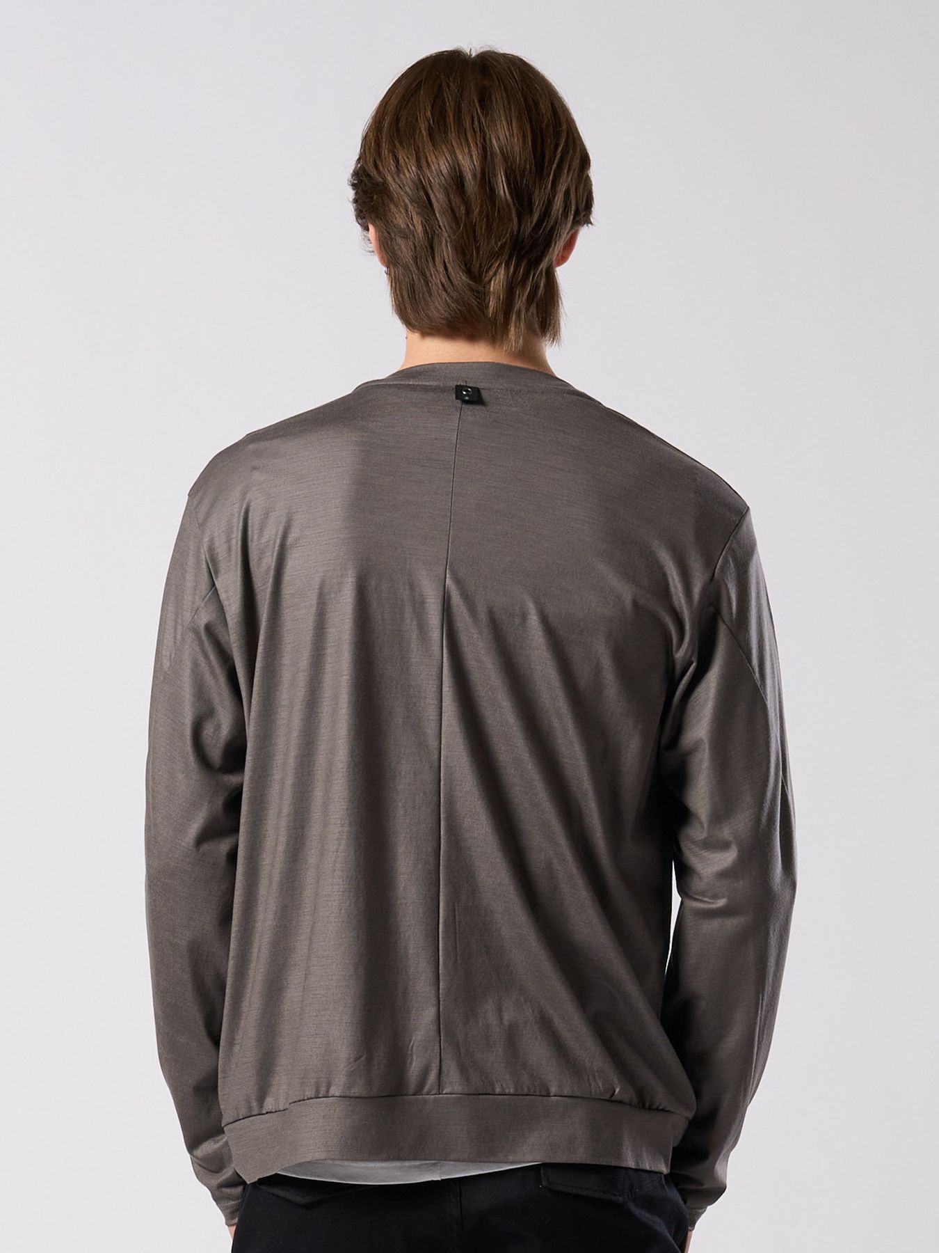 【予約品 4月19日(日) 18時締切】ex.comfy wool middle cardigan / メリノウールジャージー カーディガン / スチールグレー