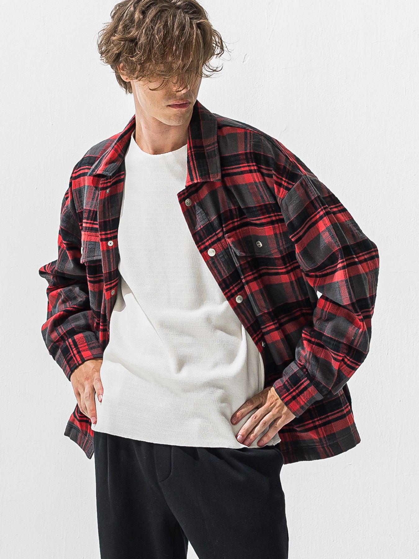 【予約品 9月6日(日) 締切】OLD SLUB CHECK JK / ヴィンテージ ネルジャケット / レッド