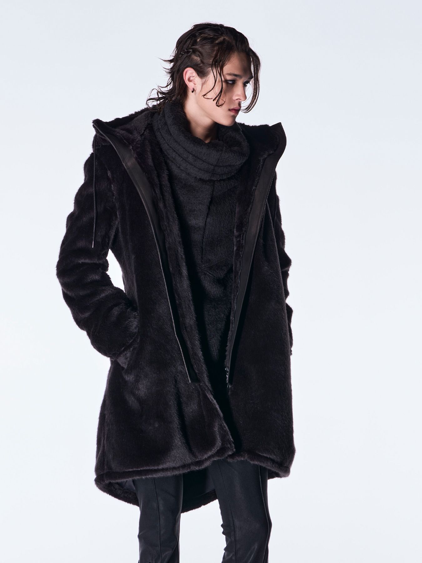 【予約品 6月29日(月) 締切】Fur Mods Coat / ファーモッズコート / ブラック