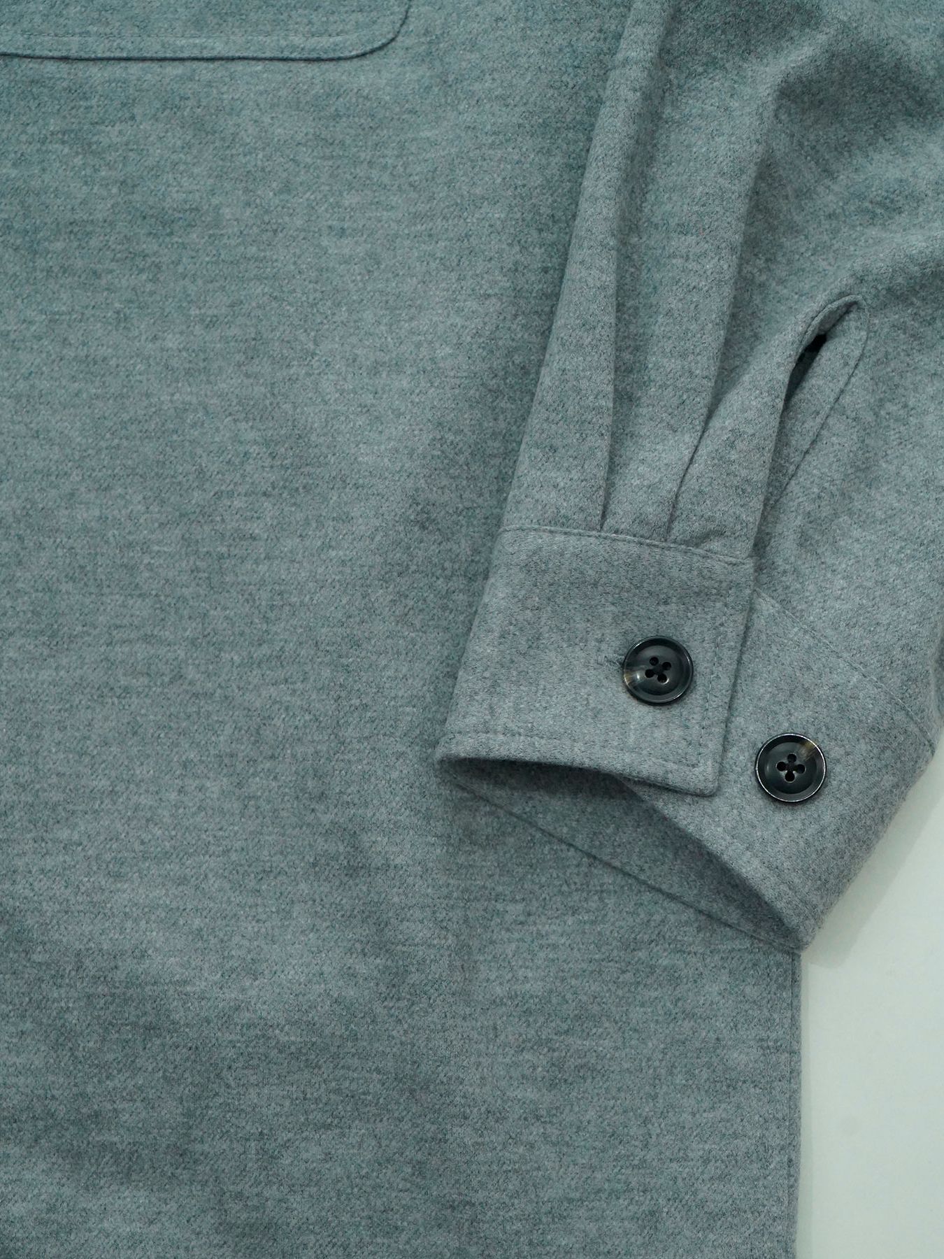 【予約品 】Woolnapp shirts / ウールシャツ / 杢グレー