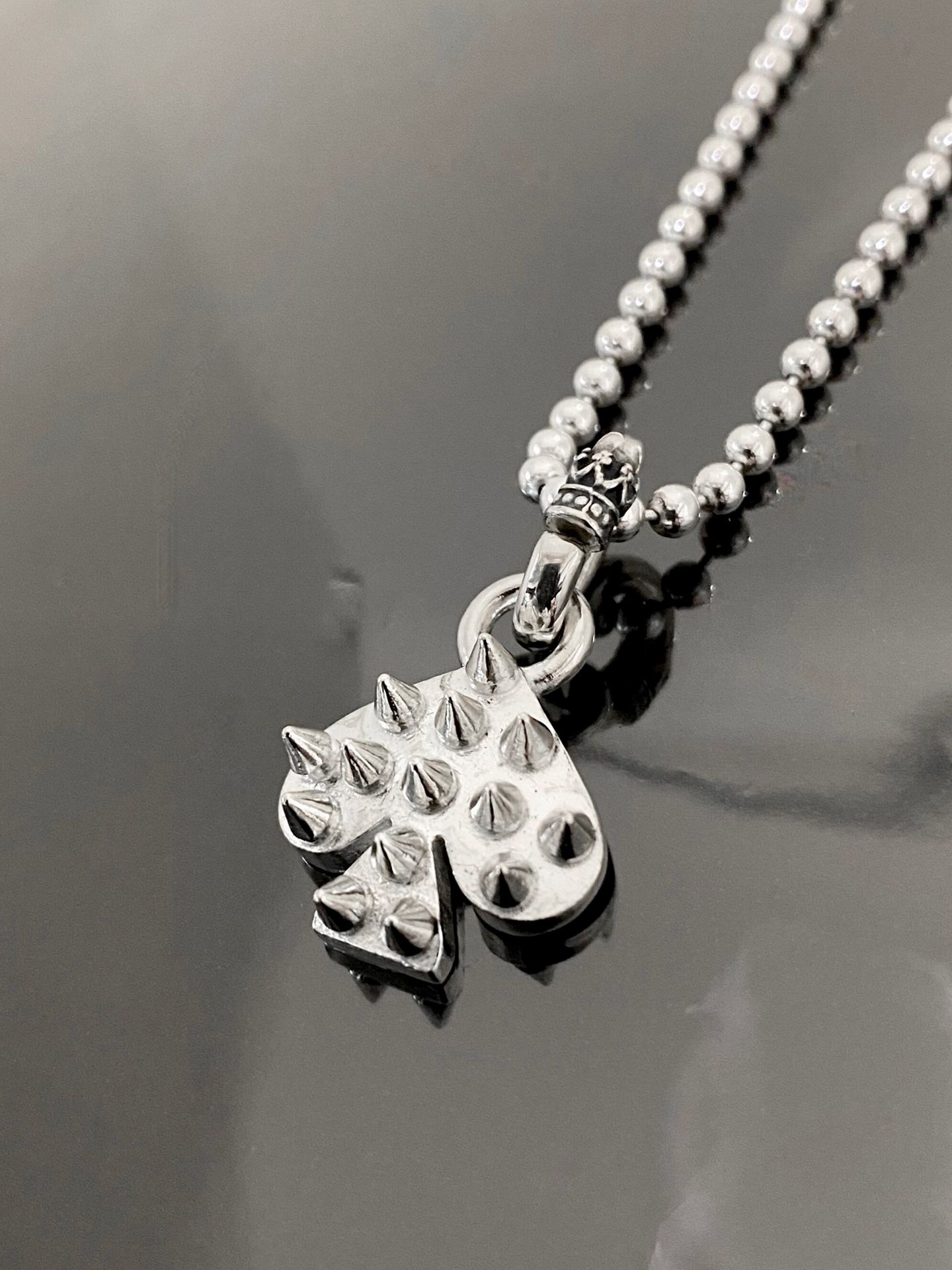 《受注生産》BALL CHAIN [SPIKE:SPADE] / スパイクスペードボールチェーンネックレス / 注文から2～3週間後入荷予定