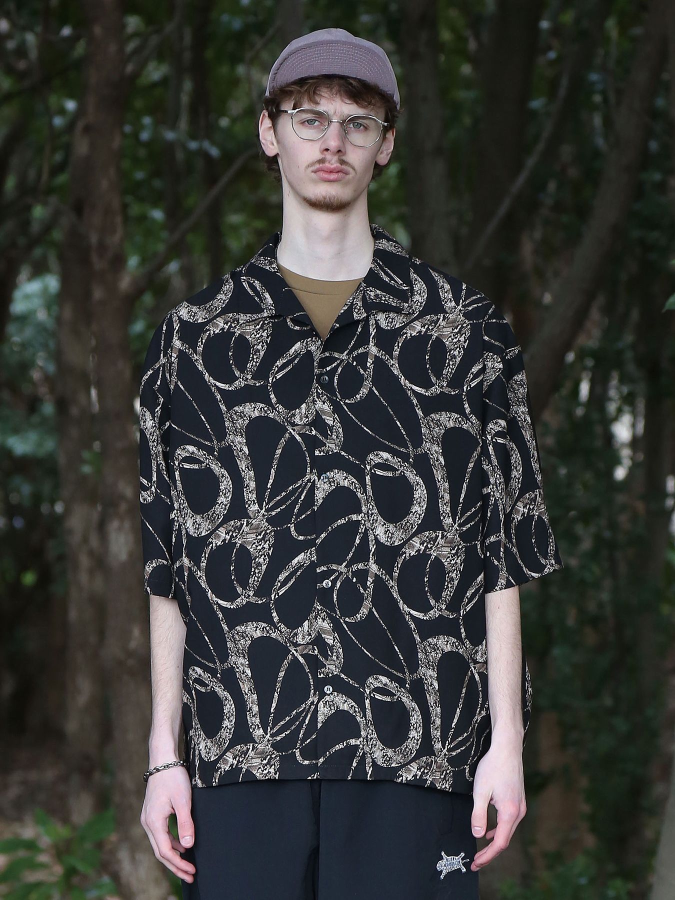 ORBIT SHIRTS / ループ柄シャツ / ブラック【QUOLT】