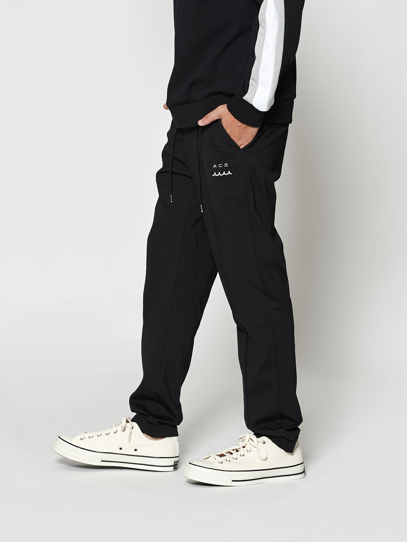 【予約品 10月9日(木) 締切】muta Easy Tight Slacks / イージータイトスラックスパンツ / ブラック【Acanthus × muta MARINE】
