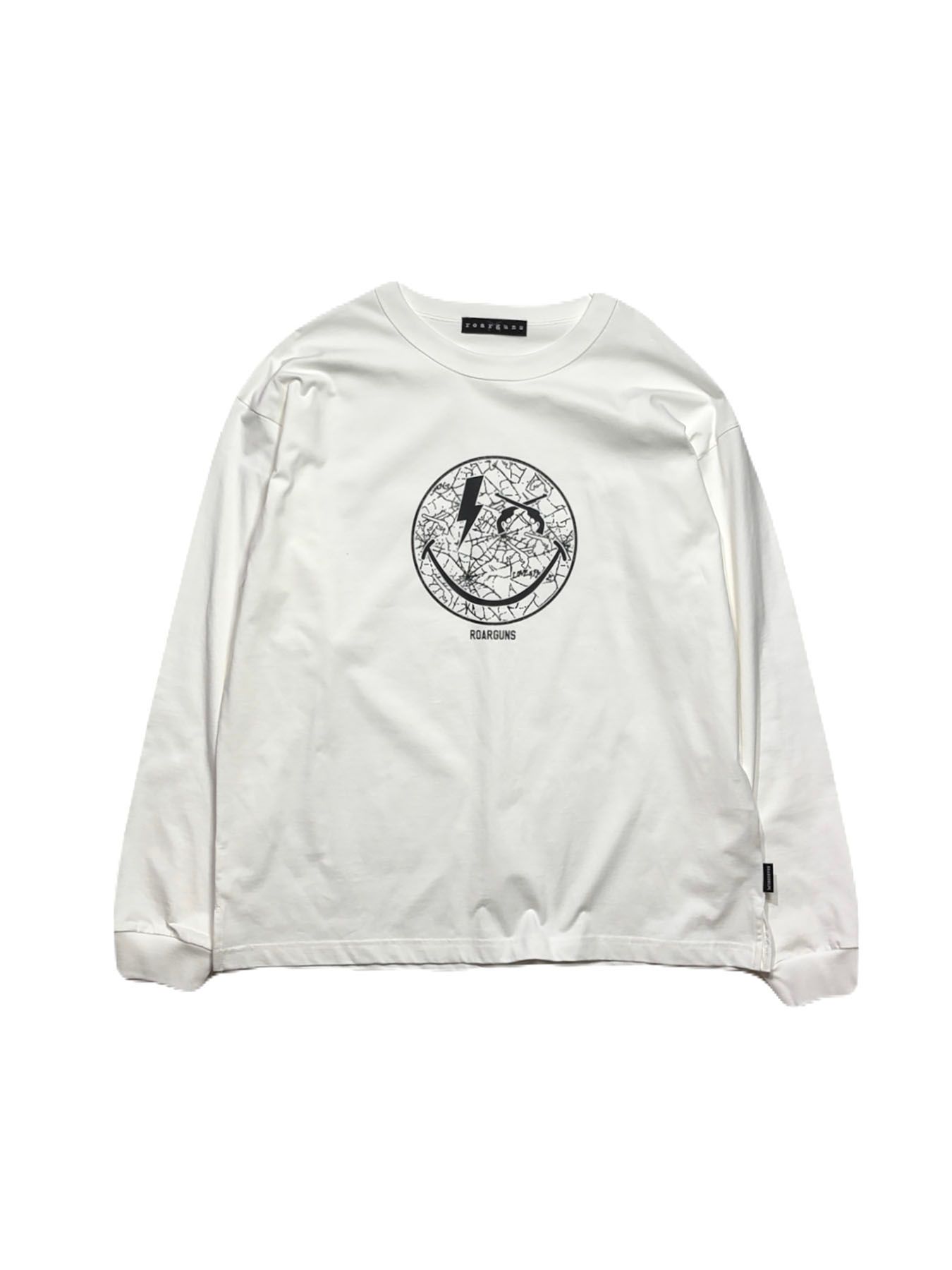 【予約品 3月9日(月) 18:00 締切】ORG/CO L/S T SMILE / スマイルプリント オーガニックコットン ロンT / ホワイト