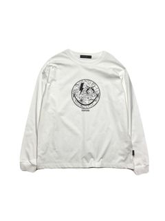 【予約品 3月9日(月) 18:00 締切】ORG/CO L/S T SMILE / スマイルプリント オーガニックコットン ロンT / ホワイト