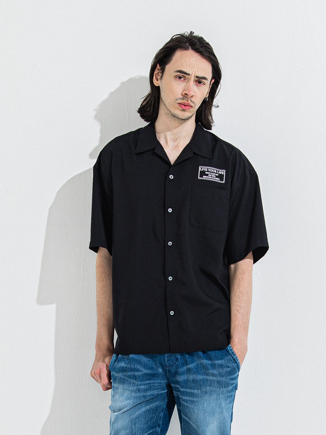 ZACK HALF SHIRT / ザックハーフスリーブシャツ / ブラックプリント