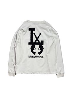 【予約品 3月9日(月) 18:00 締切】LA FUR PRINT L/S T / LA ファープリント ロンT / ホワイト×ブラック