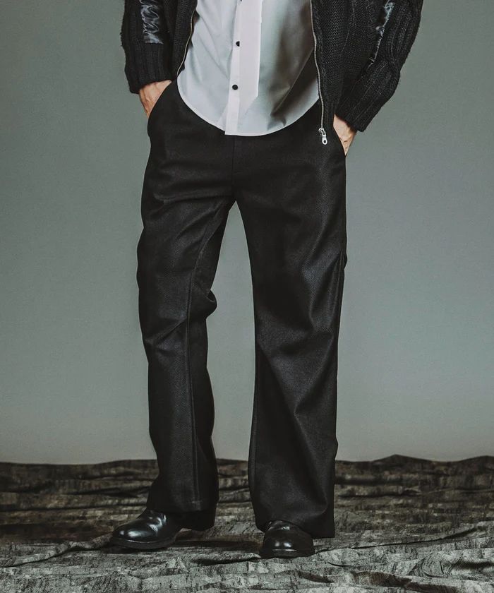 ワイドレッグタックトラウザース 857006-382Pブラック【NOID.】