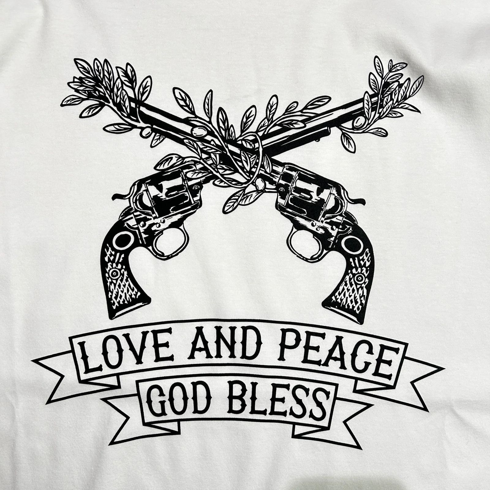 OLIVE TREE CROSSGUN T-SHIRT / WHITE / roarguns