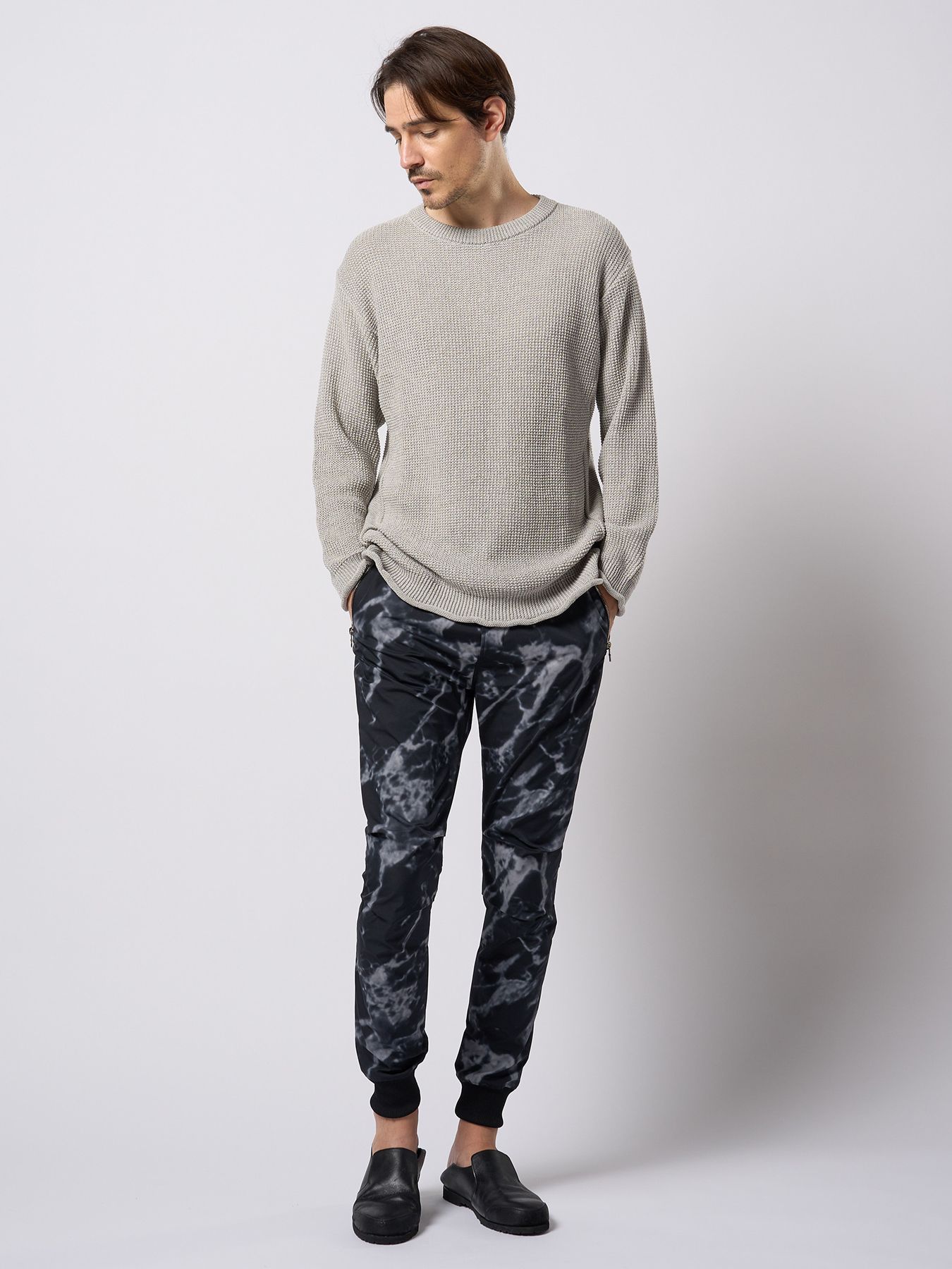 【予約品 9月23日(火) 締切】GIMA crew summer knit / 擬麻クルーサマーニット / ライトグレー