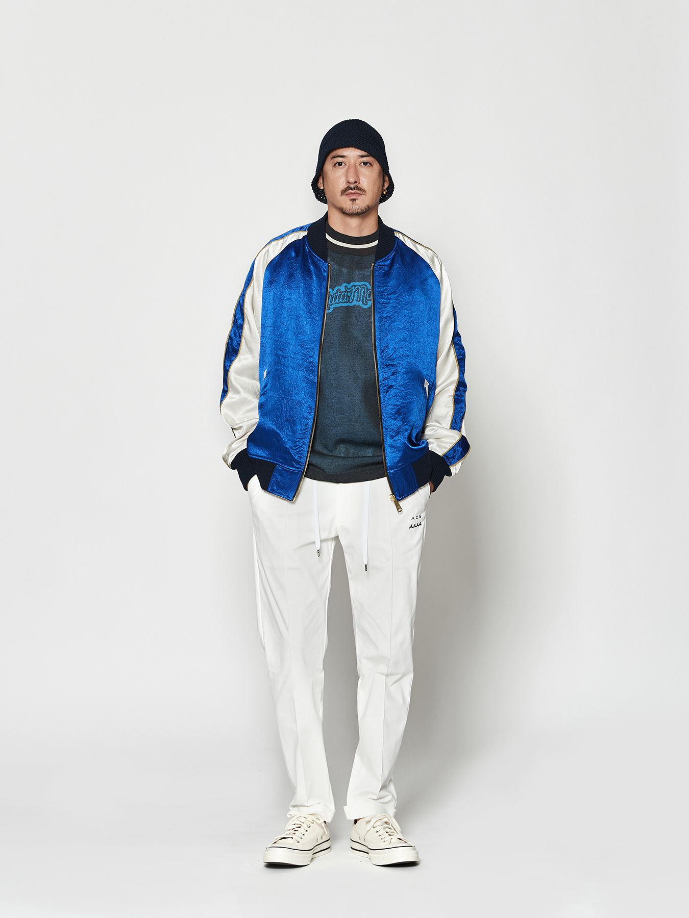 【予約品 10月9日(木) 締切】muta Easy Tight Slacks / イージータイトスラックスパンツ / ホワイト【Acanthus × muta MARINE】