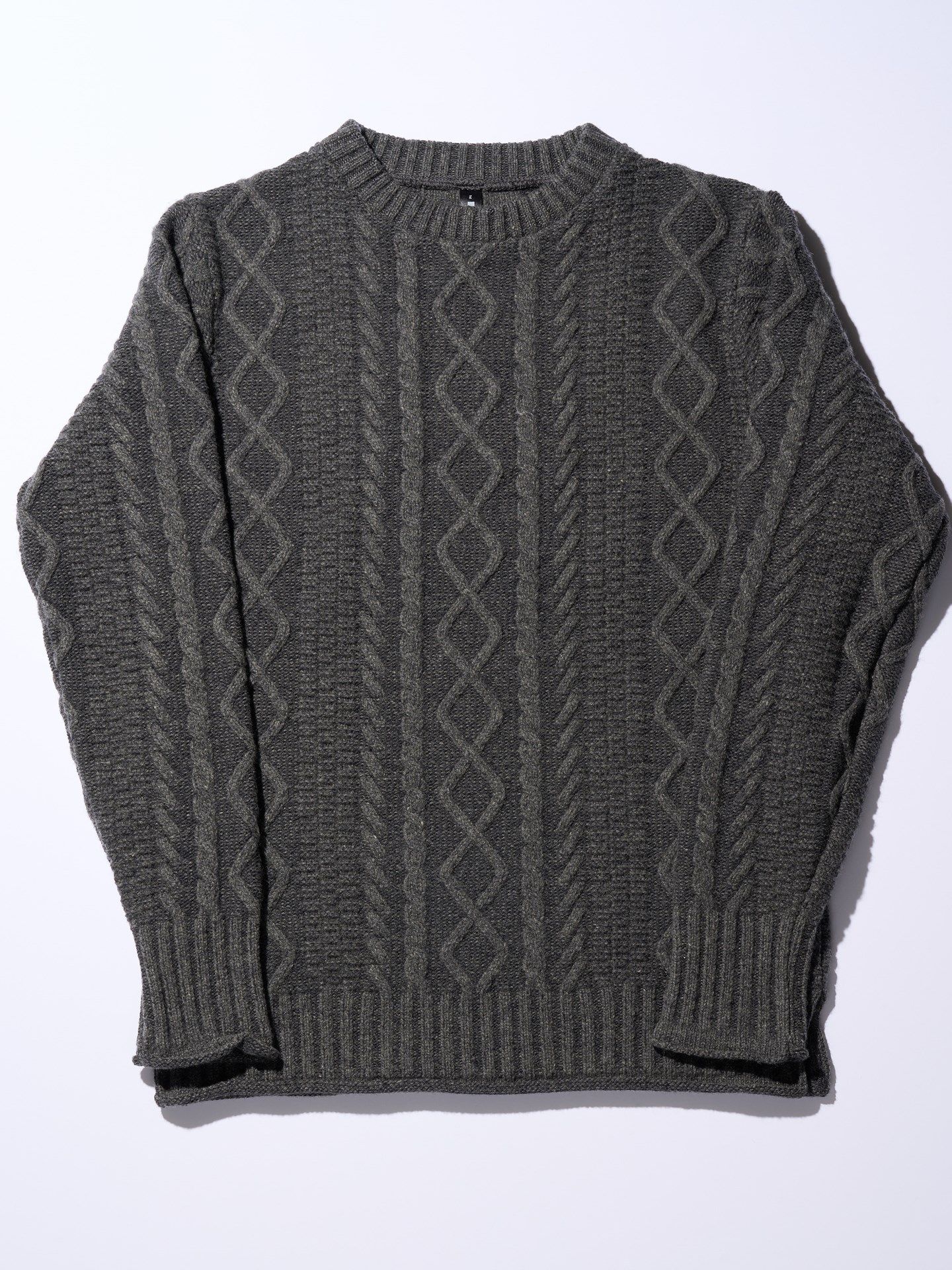 plating cable knit turtle / プルオーバー / グレー
