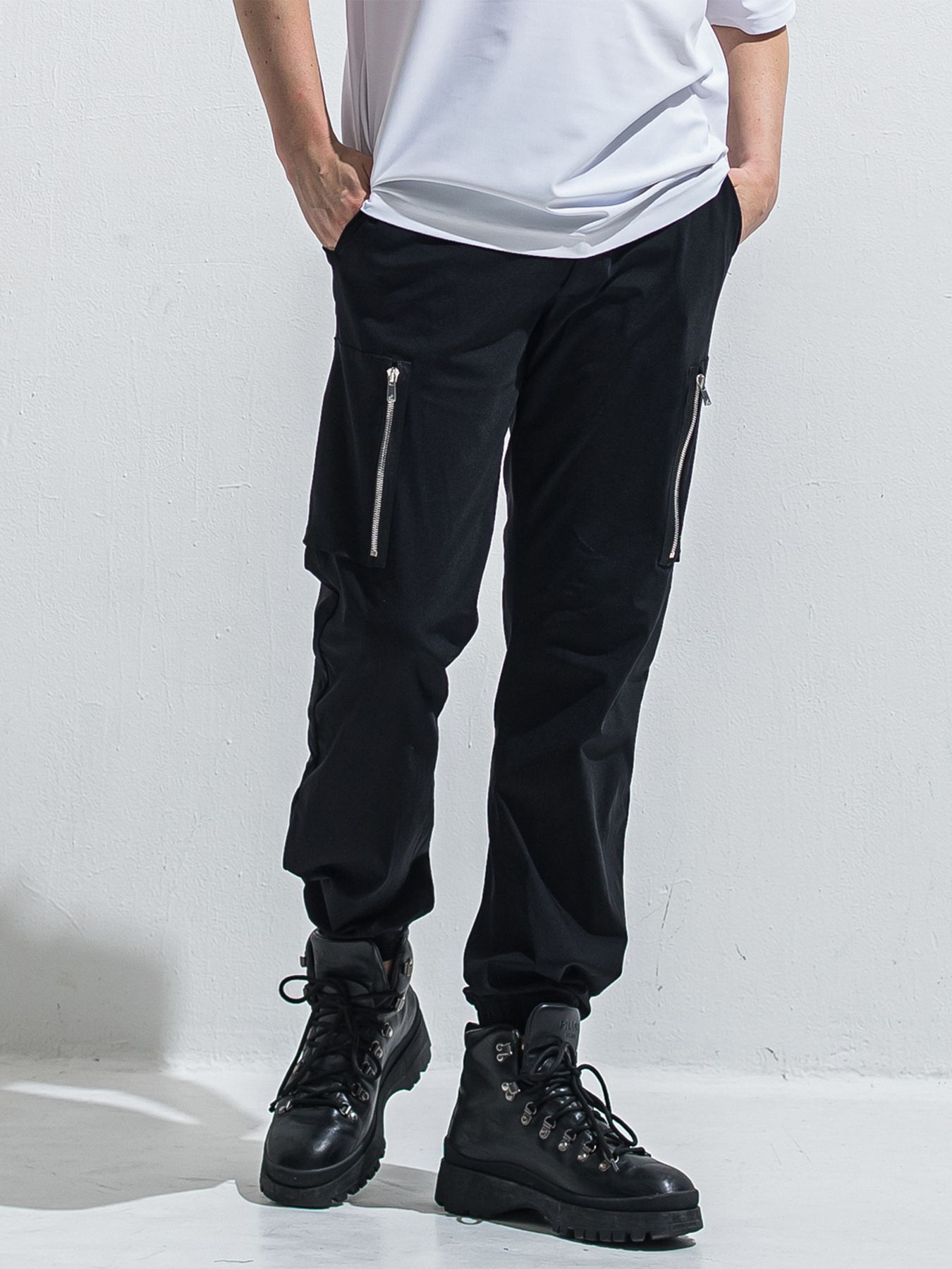 【予約品 2月15日(日) 18:00 締切】DAVID NYLON CARGO PANTS/ ミリタリーナイロンカーゴパンツ / ブラック