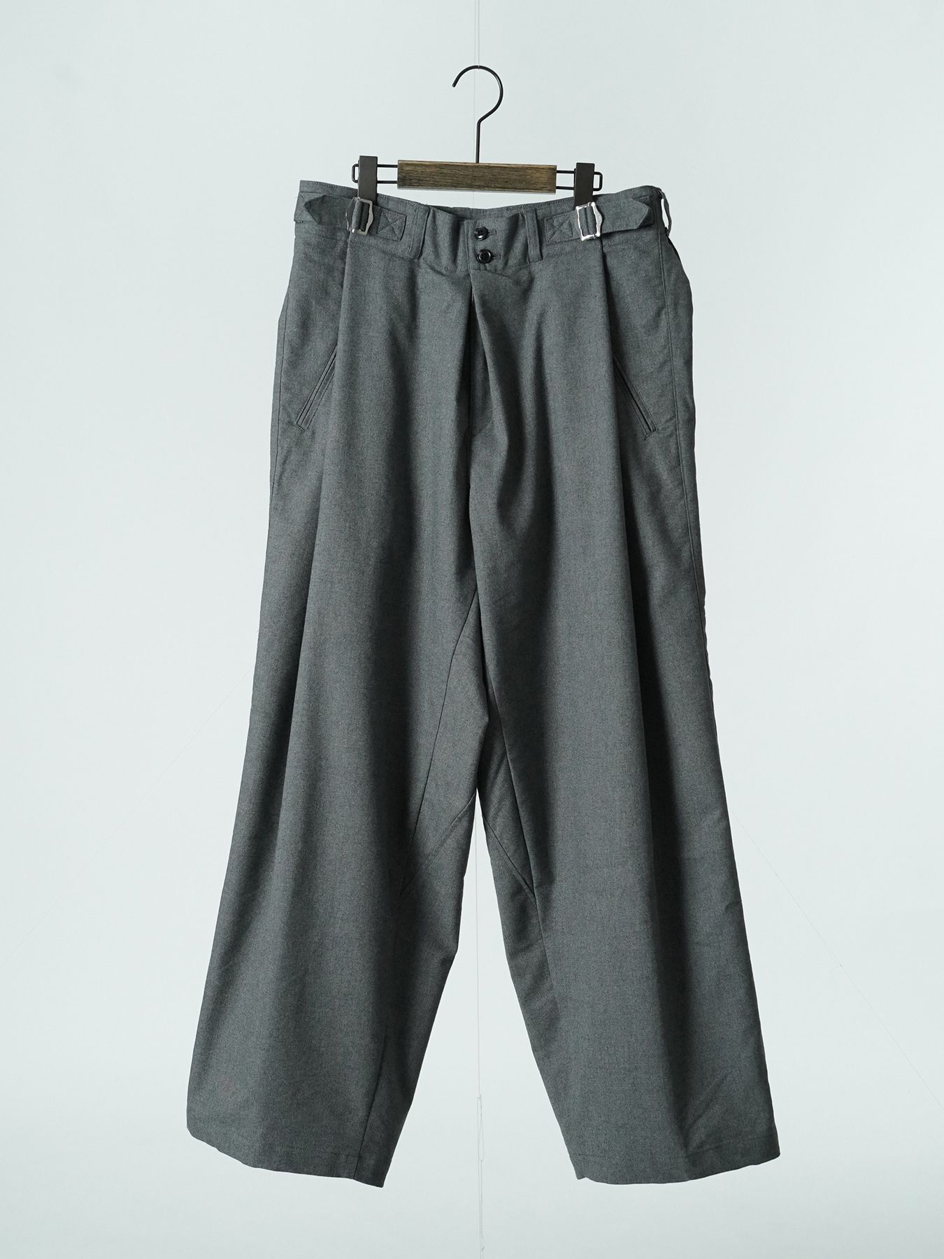 【予約品 5月27日(水) 締切】OVERTROUSERS / ワイドパンツ / 杢ライトグレー