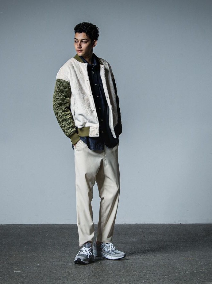 《予約品》 BOA OVER  VARSITY JACKET  / ボアスタジャン / カーキ