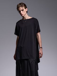 【予約品 1月4日(日) 締切】Boat Neck Flare-T / ボートネック フレアTシャツ / ブラック