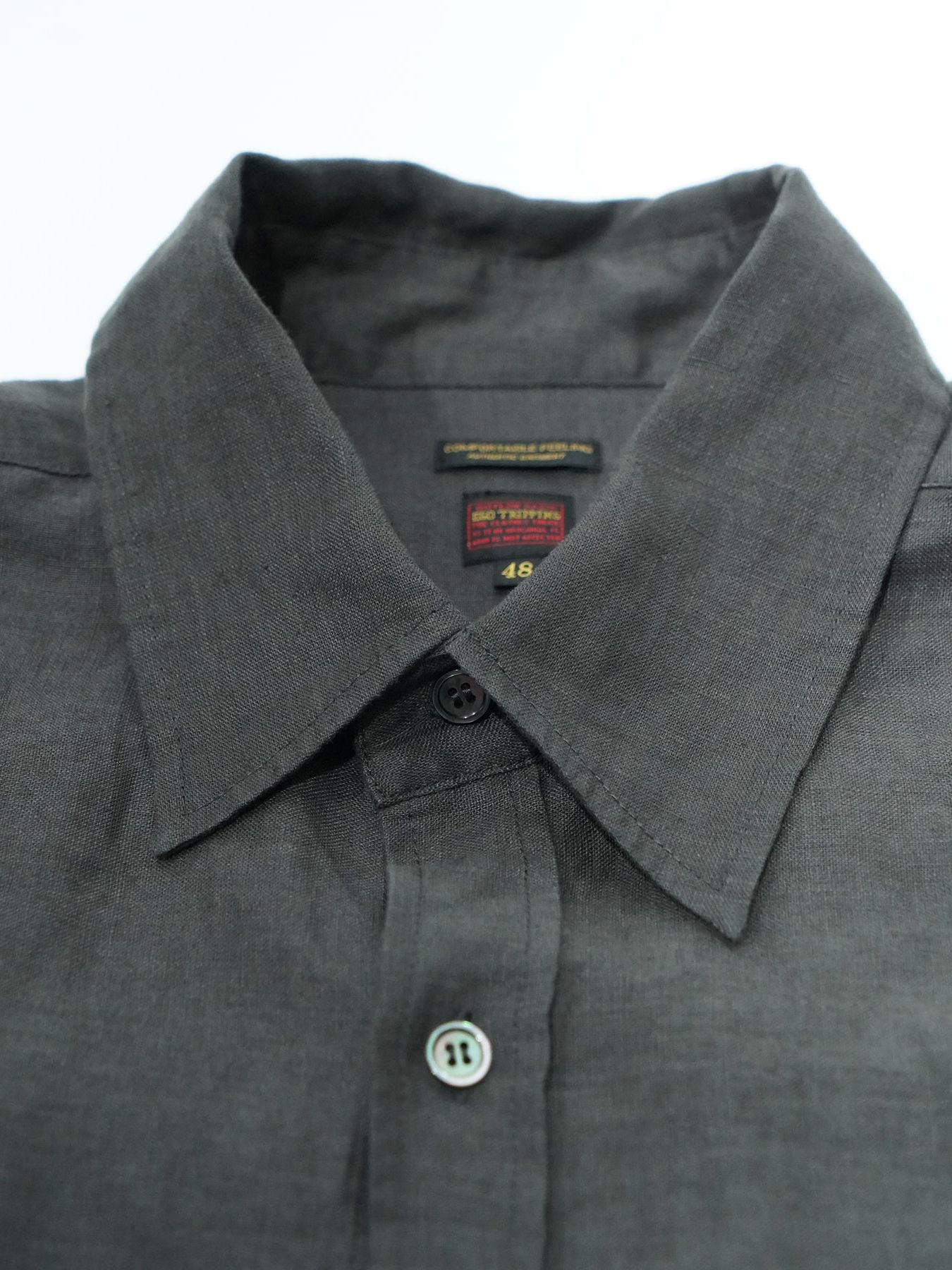 【予約品 2月1日(日) 締切】GATHERLINEN SHIRTS / リネンシャツ / チャコール