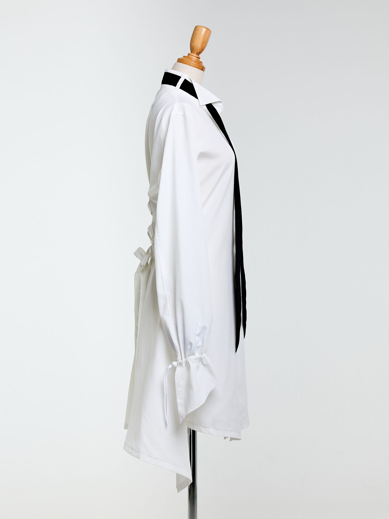 【予約品 10月26日(日) 締切】Wing Collar Flare Ribbon Shirt / ウイングカラー フレアリボンシャツ / ホワイト