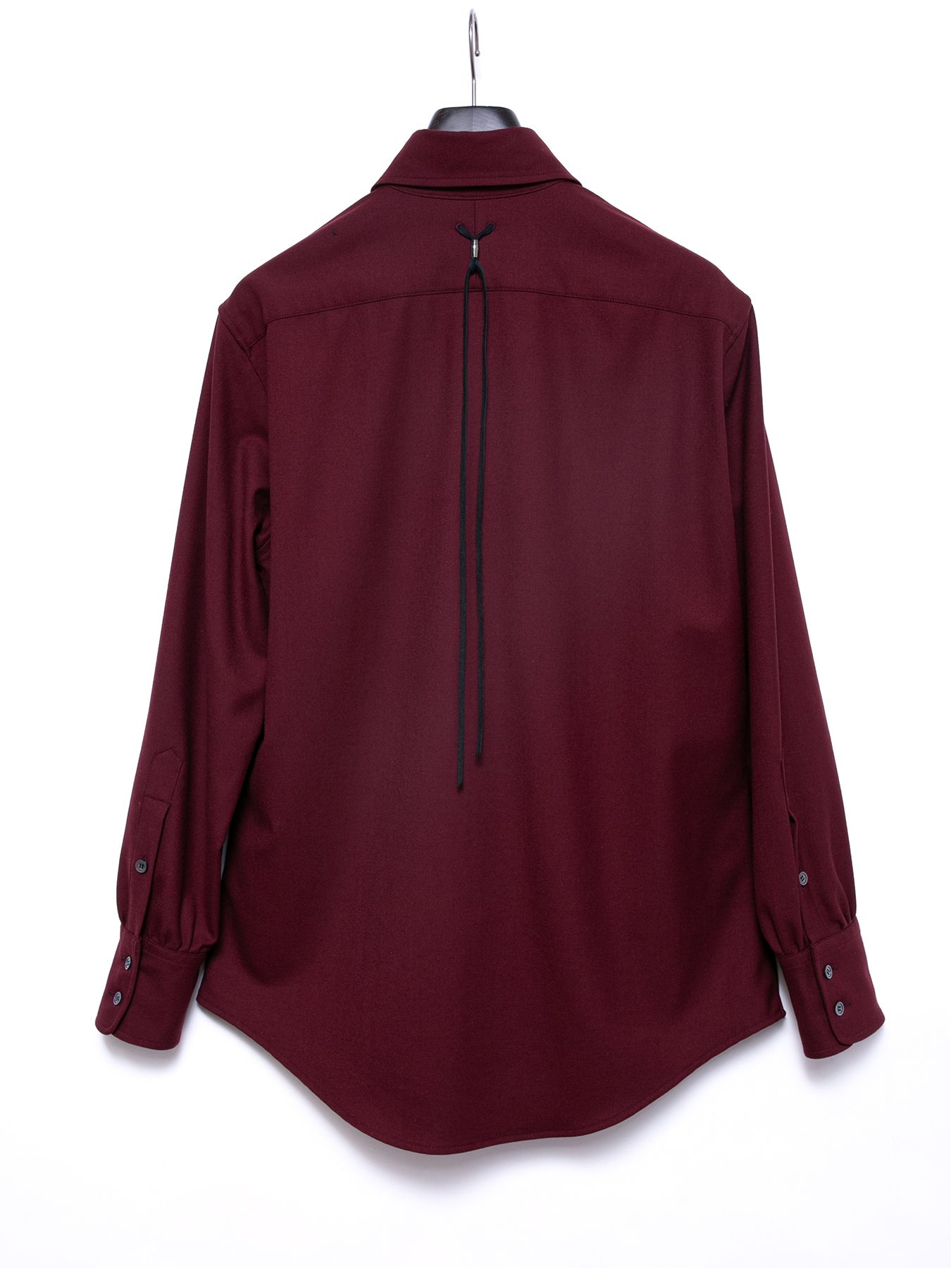 【予約品 4月6日(月) 締切】Washable Wool Rayon Polyester Twill Dress Shirts / ウォッシャブル ウールレーヨンポリ ツイル ドレスシャツ / バーガンディー