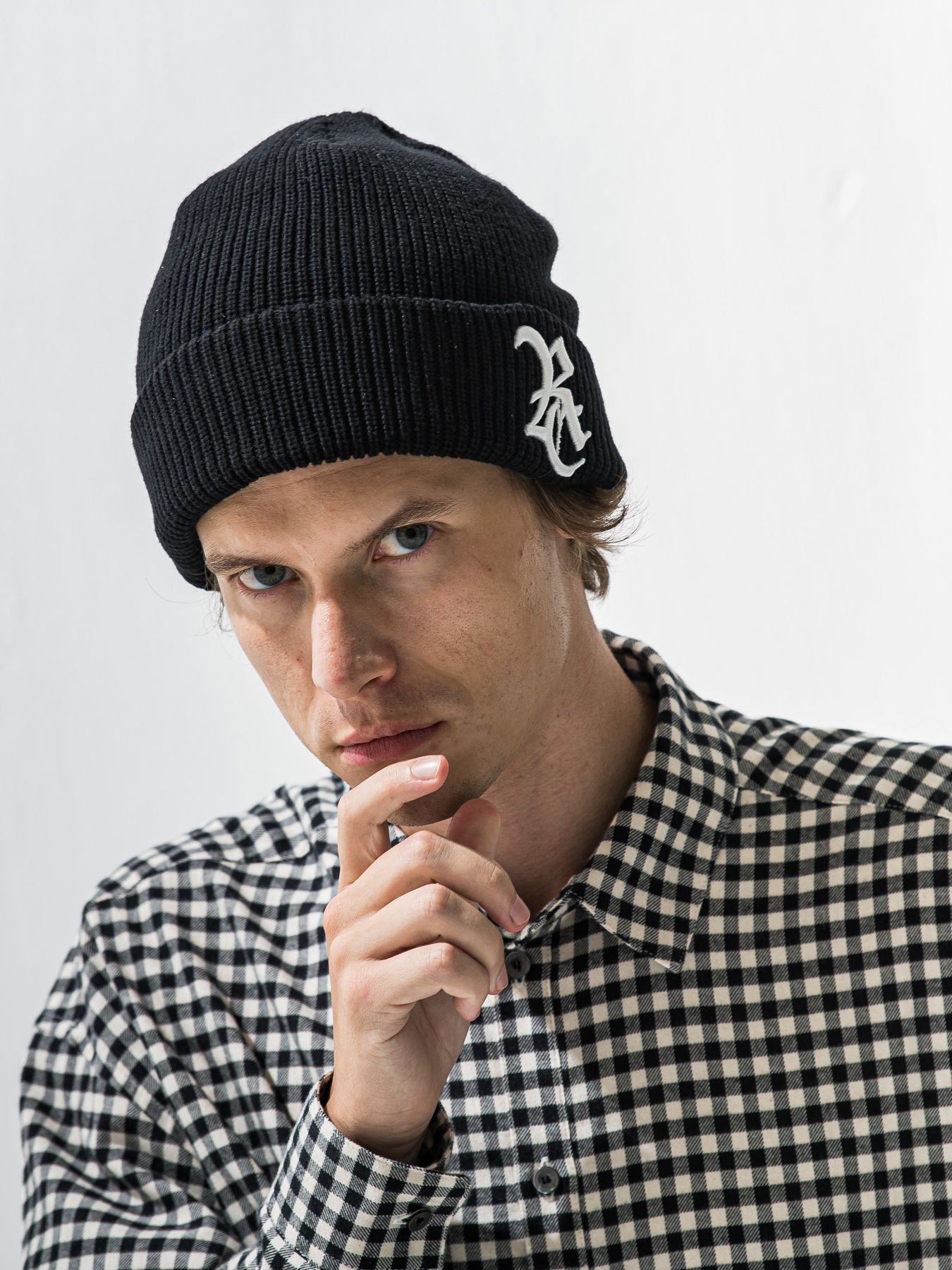 【予約品 9月6日(日) 締切】COTTON KNIT CAP / コットン ニットキャップ / ブラック×ホワイト