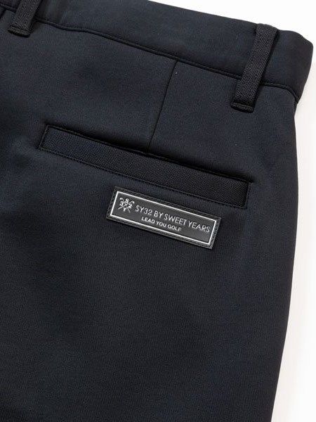 DOUBLE FACE CARDBOARD PANTS / ストレッチパンツ / ブラック 【SY32 by SWEET YEARS GOLF】