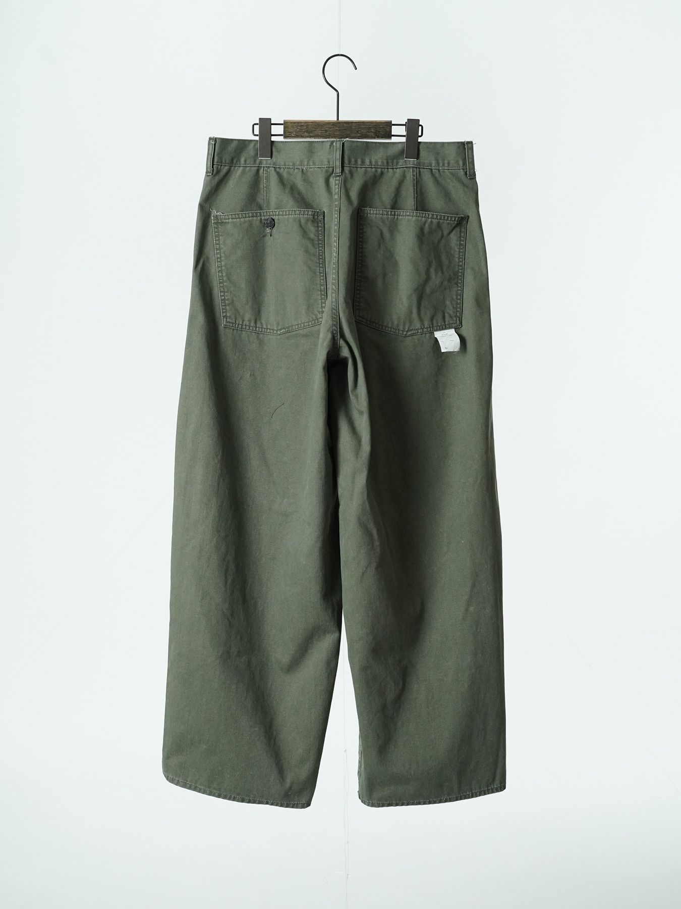 【予約品 5月6日(水) 締切】USN-MIRITARYHERRINGBONE aged / ユーズド加工 ミリタリーパンツ / カーキ