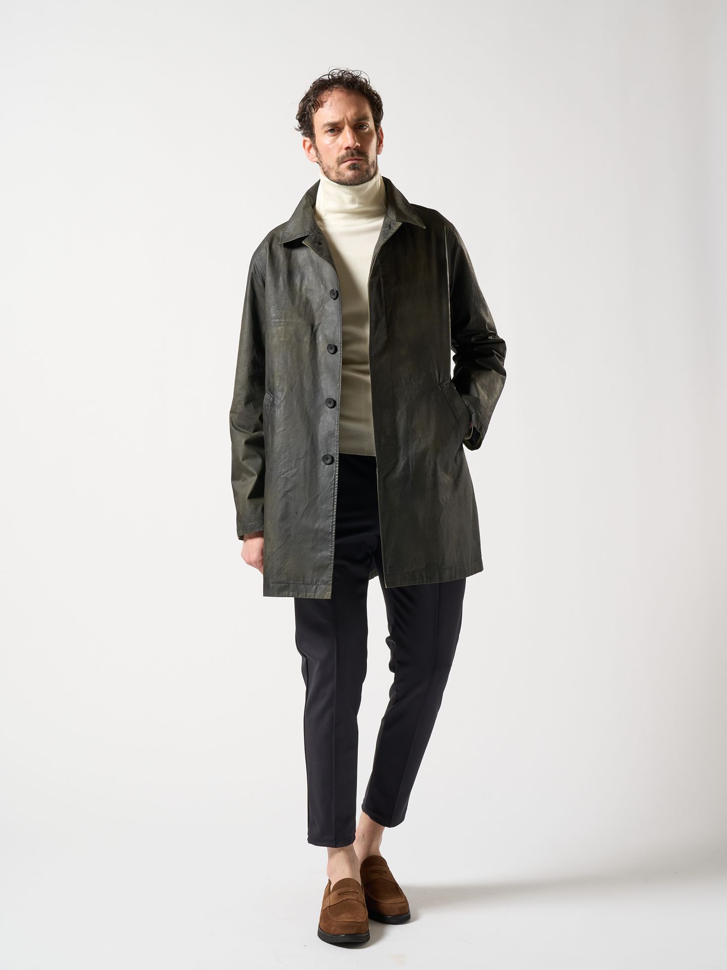 【予約品】 smart pin-tuck slacks / スラックス / ブラック