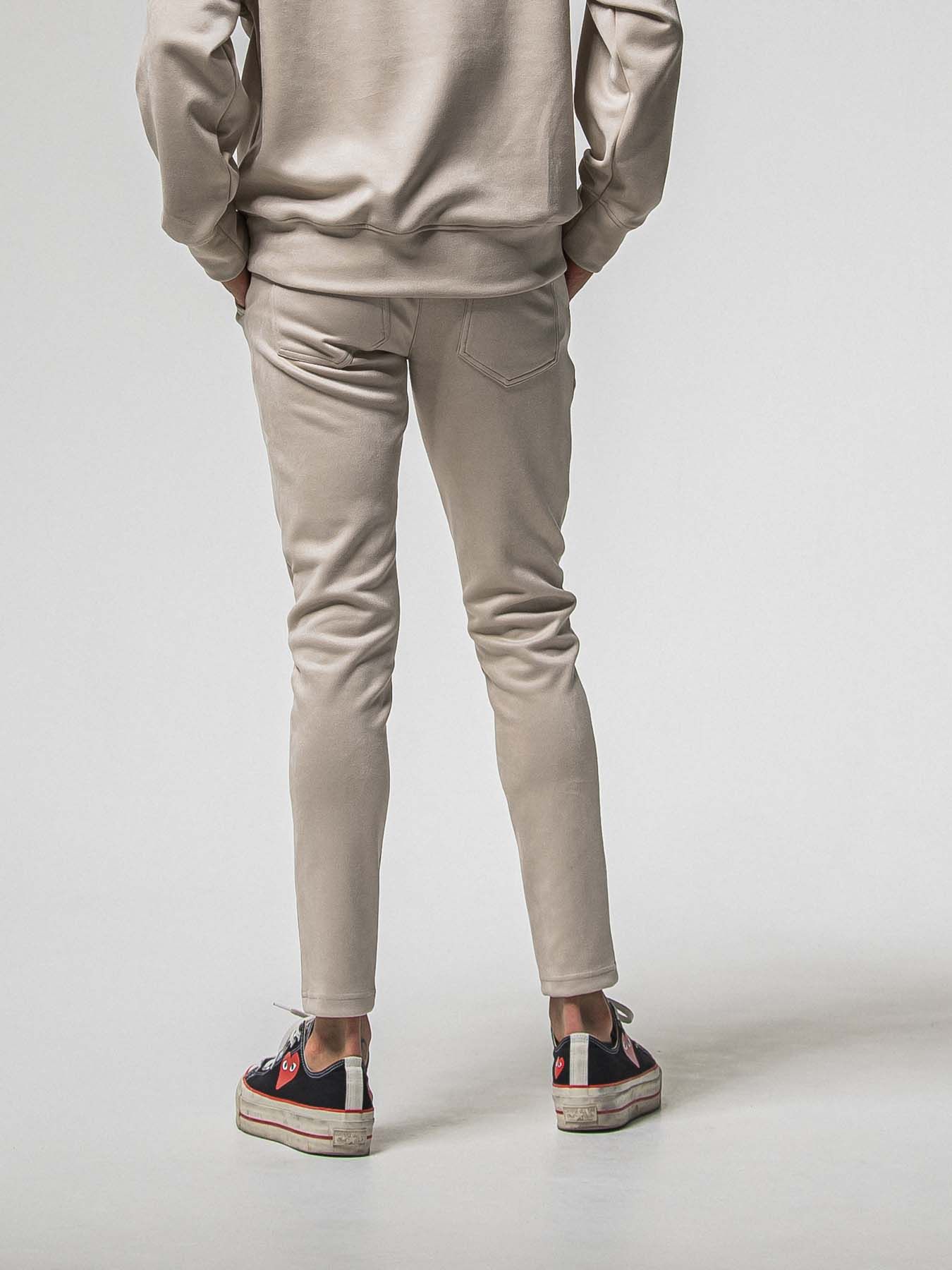 【予約品 8月31日(日) 締切】CHRIS EASY SUEDE TUCK PANTS / クリス イージー スウェードタックパンツ / グレージュ