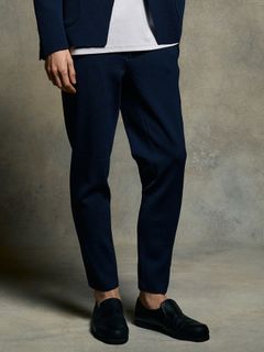 【予約品 9月23日(火) 締切】function knit easy slacks (jacquard check) / ファンクションニットイージースラックス (ジャガードチェック) / ネイビーチェック