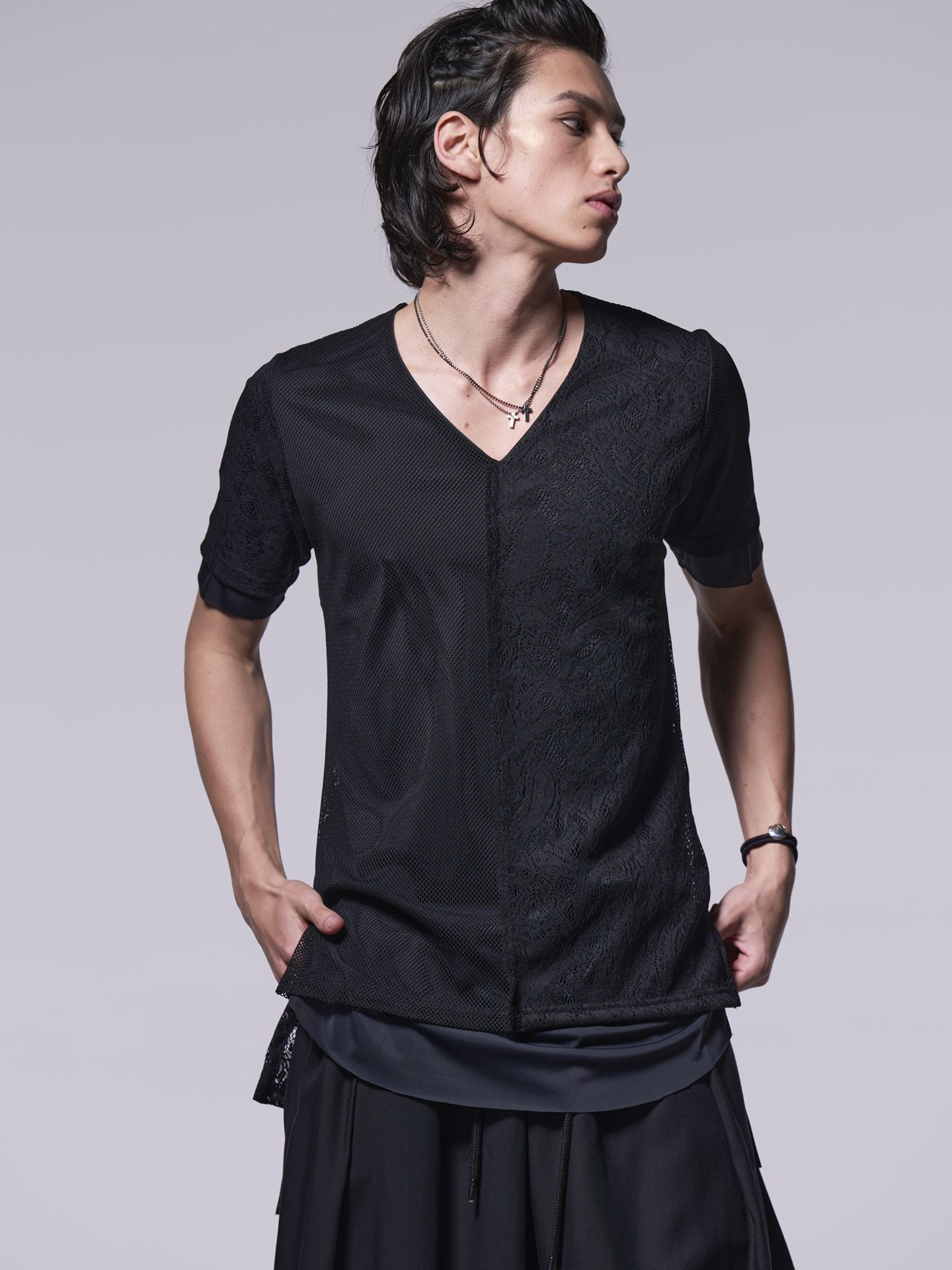 《予約品》 Layered T-Shirt / レイヤードTシャツ / ブラック